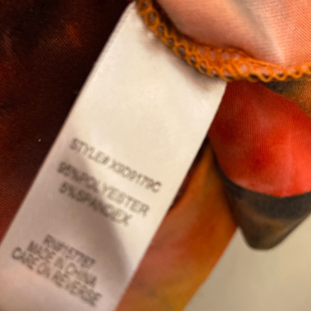 Jolie & Joy by FCT with Love Orange Tie Dyed Long Sleeves Zip Up Hoodie. - Picture 4 of 5